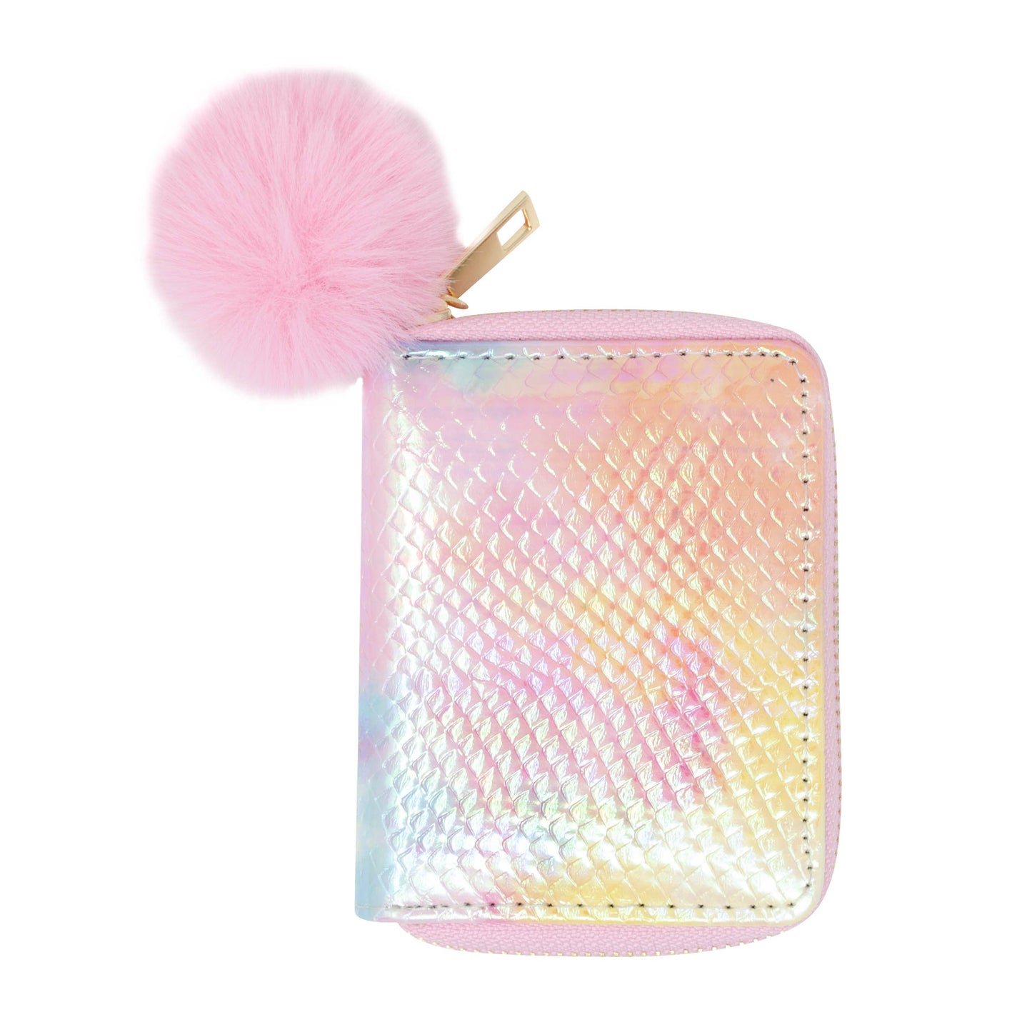 Shiny Tie Dye Mermaid Scale Wallet- Pink