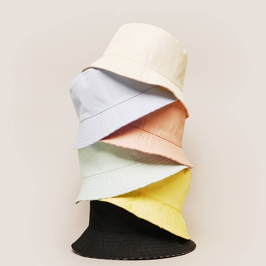 Blue Gingham Reversible Bucket Hat