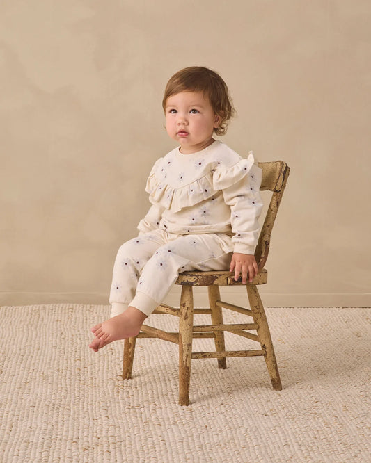 QM Ruffle Fleece Set- Blue Daisy