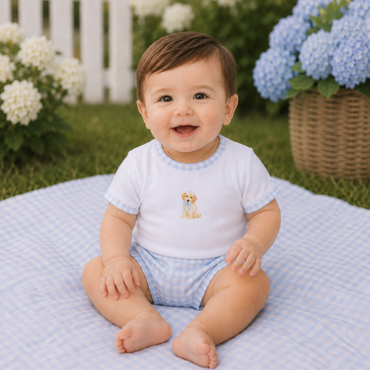 Sweet Golden Diaper Cover Set - Light Blue