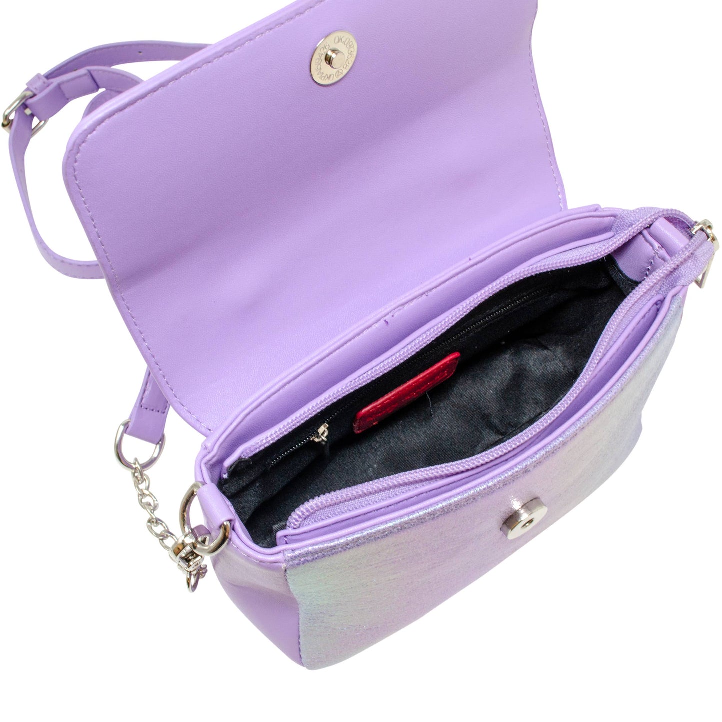 Shiny Baguette Jumbo Chain Bag - Purple