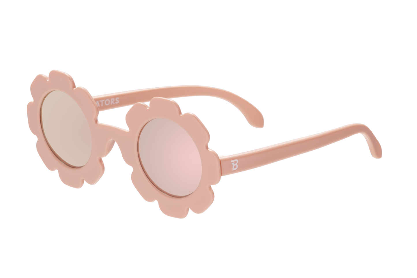Peach Keen Polarized Flower Sunglasses with Mirrored Lens