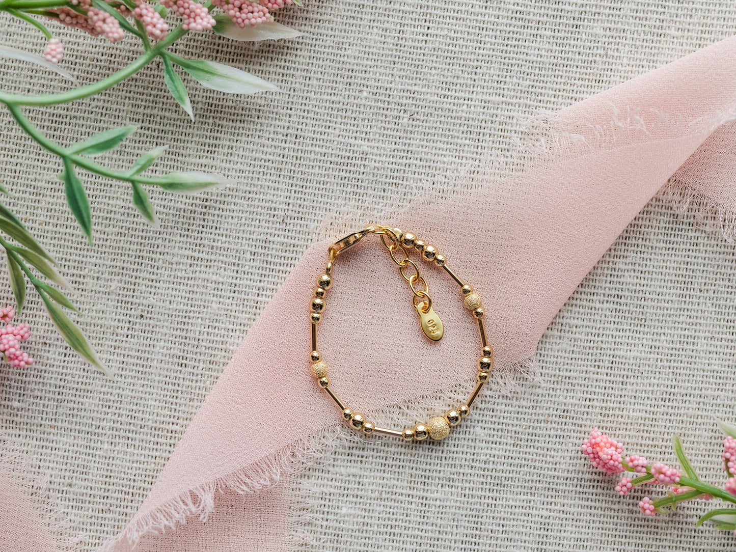 Reese 14K Gold-Plated Bracelet Stardust Beads