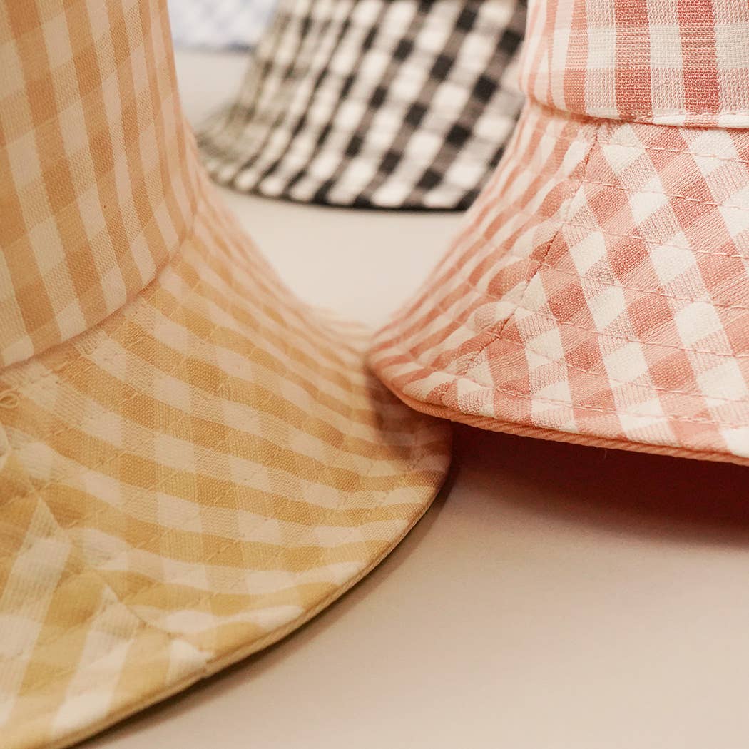 Blue Gingham Reversible Bucket Hat