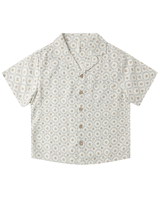 Collar Shirt- Green Fleur