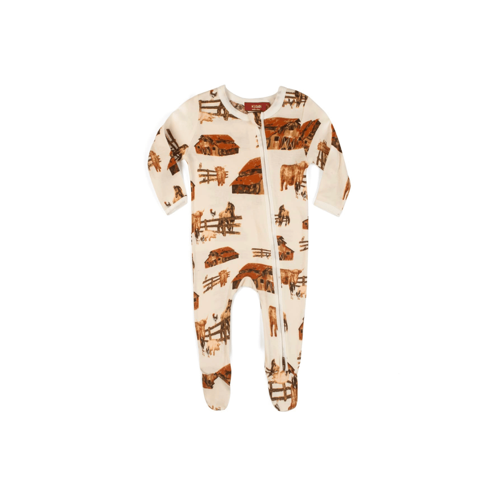 MB Zipper Footed Romper - Homestead
