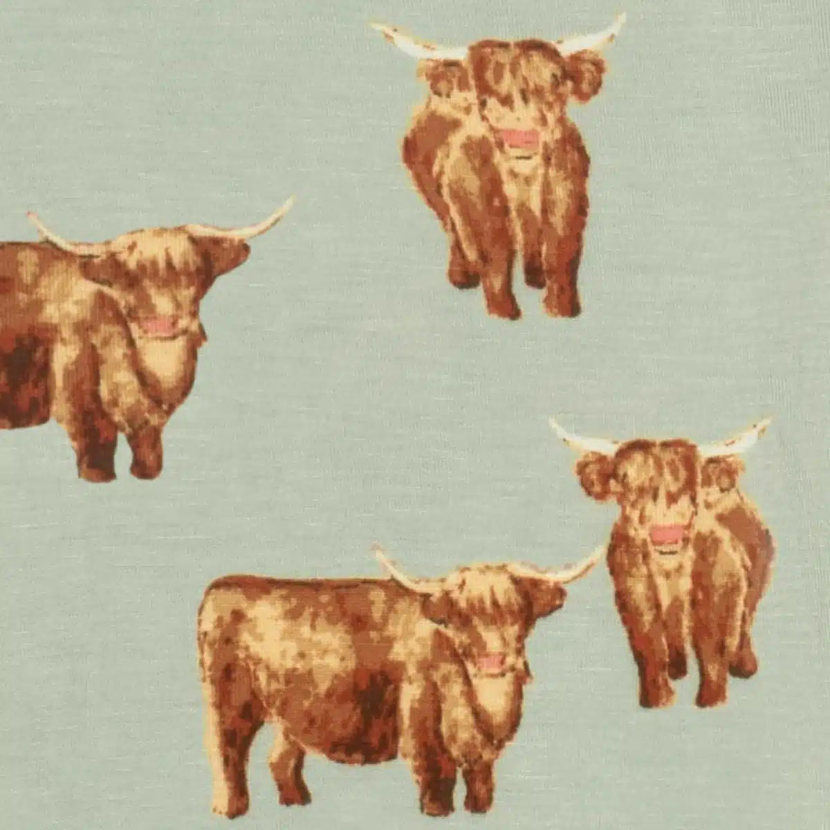 MB Bamboo Zipper PJs - Highland Cow