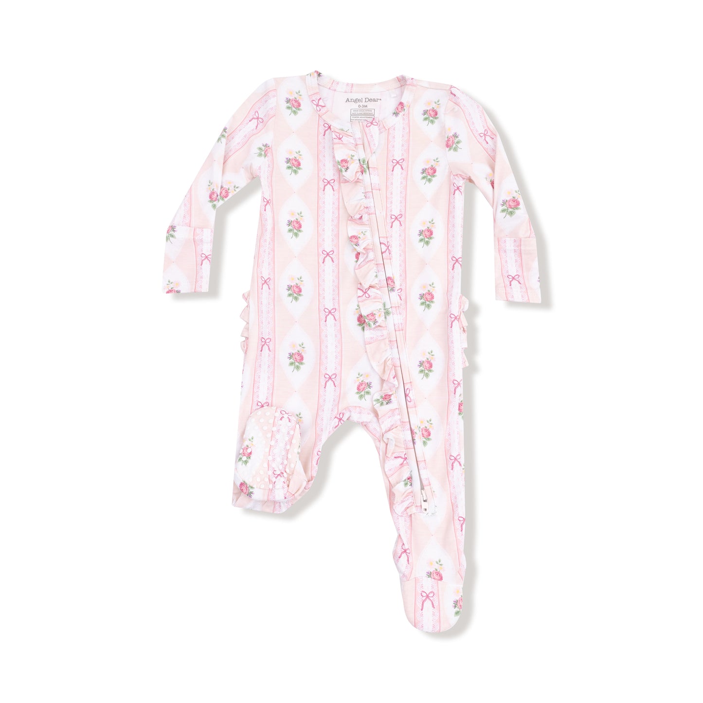 AD Ruffle Footie - Ogee Lace Floral