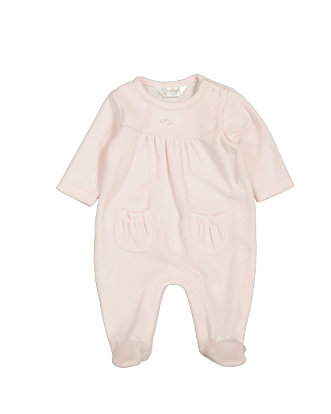 Velour Footie - Pink