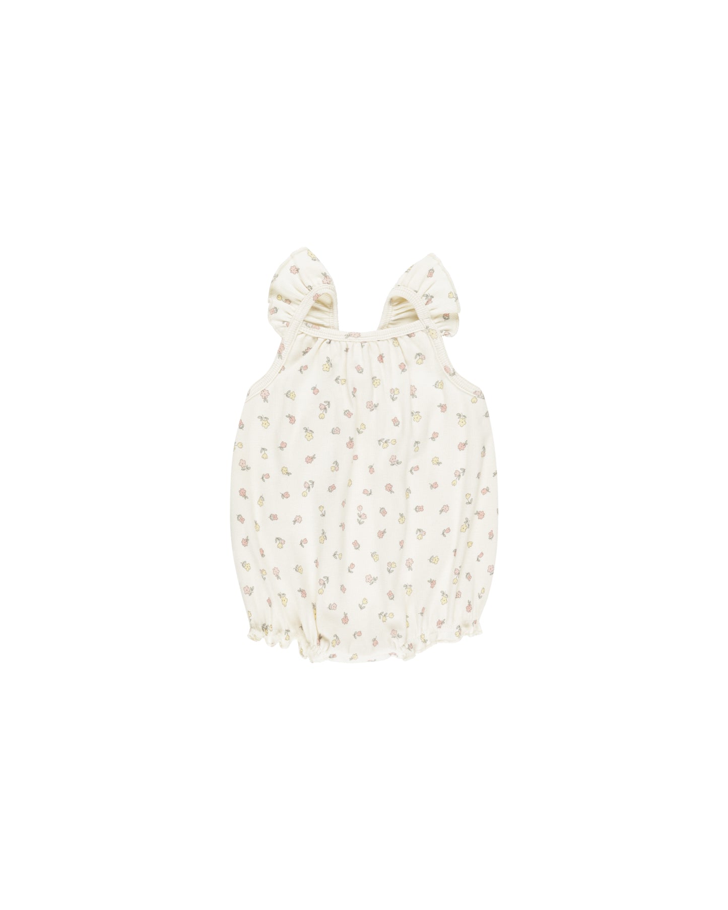 QM Ribbed Ruffle Romper - Fleur