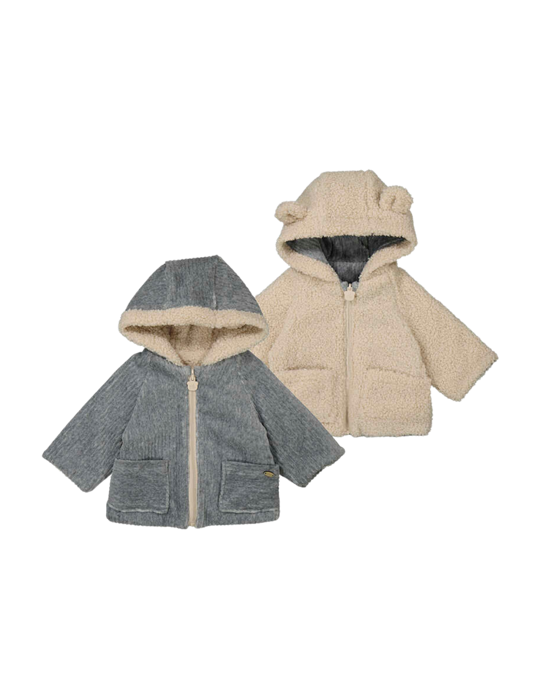 Reversible Shearling Coat - Gray
