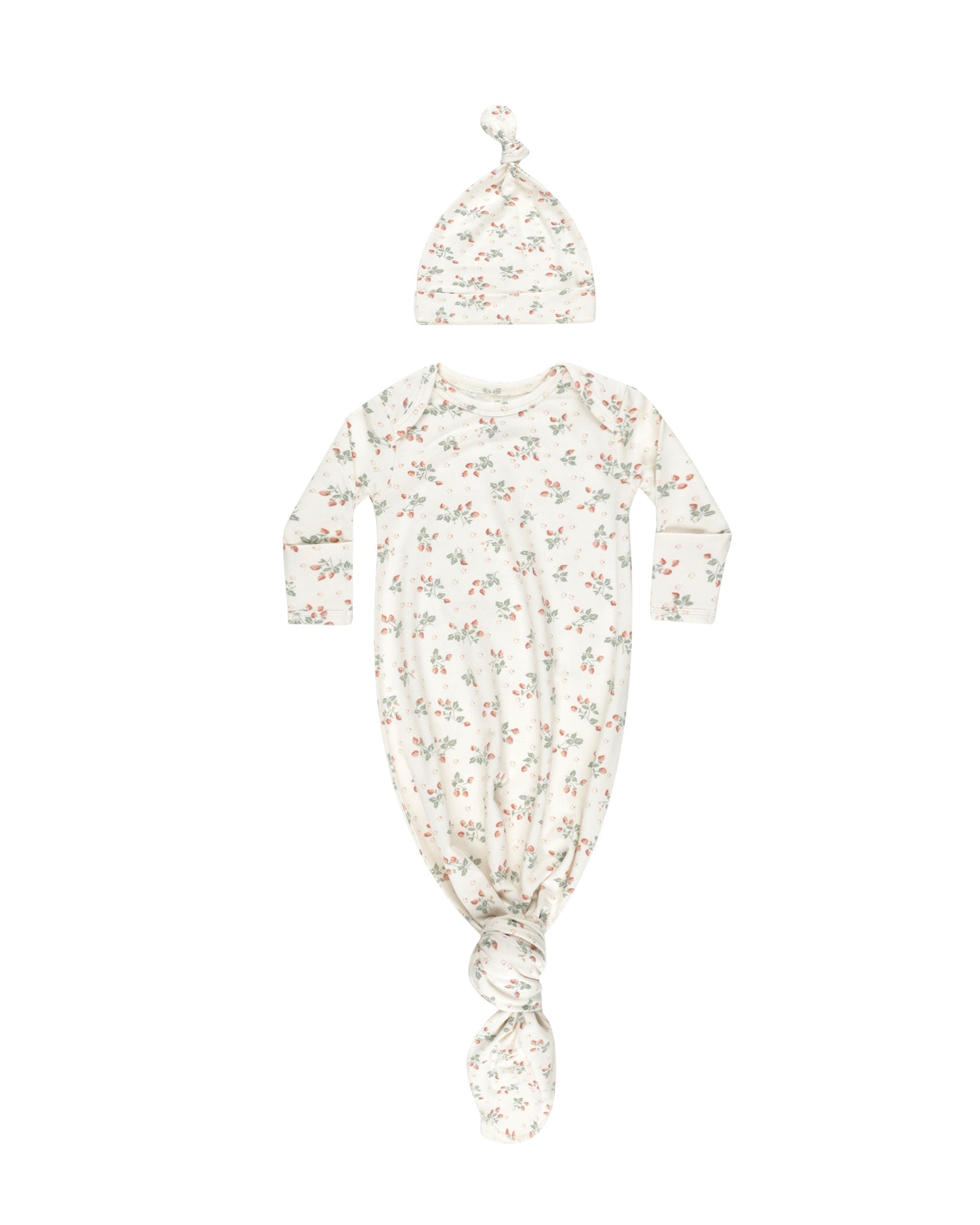 Knotted Gown + Hat - Strawberries