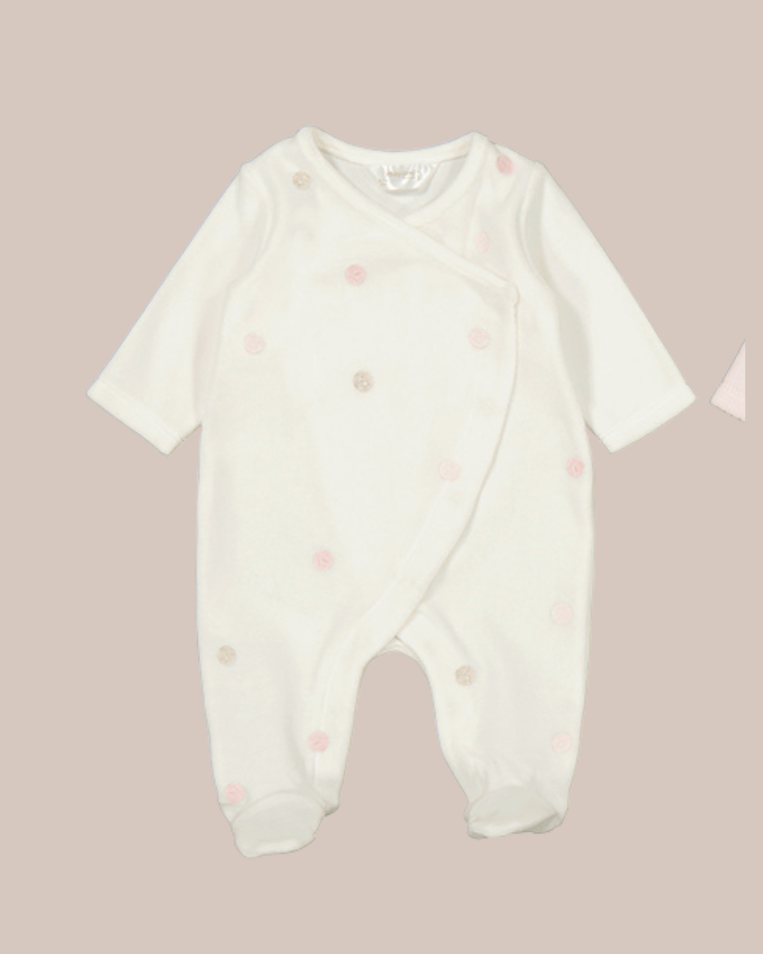 Velour Footie - White