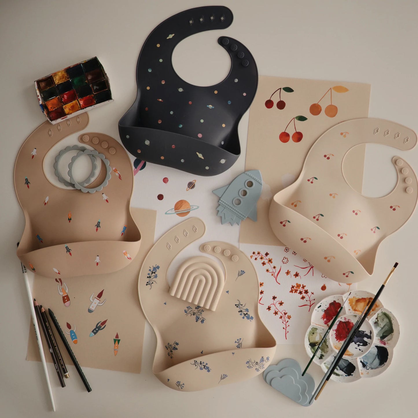 Mushie Silicone Bibs
