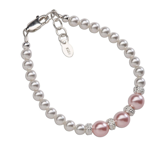 Paige Sterling Silver Pink/White Pearl Bracelet