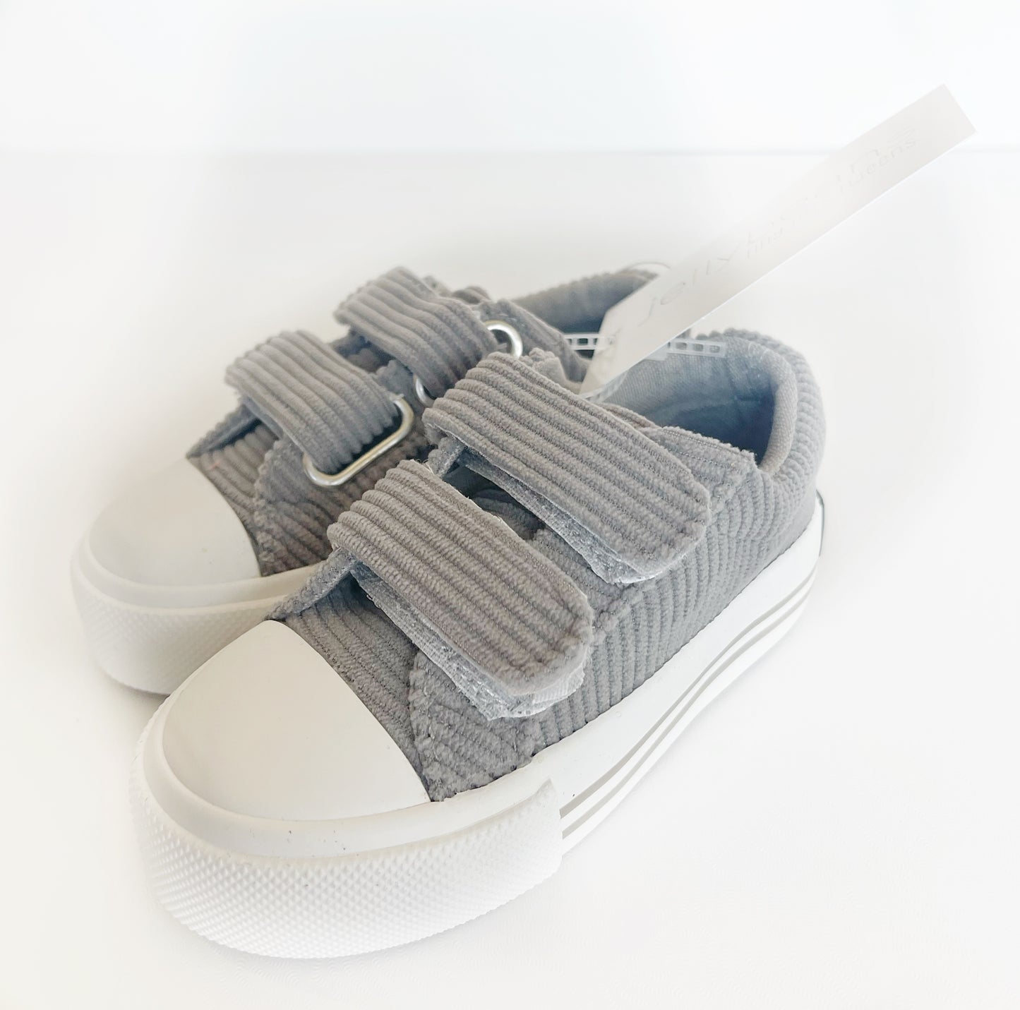 Grey Fabric Sneaker With Straps