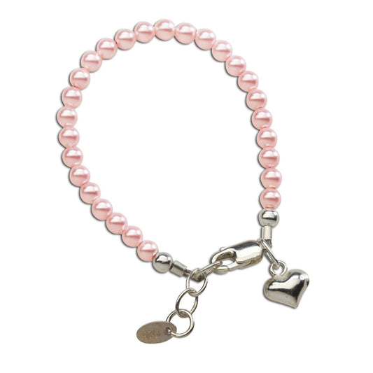 Serenity Sterling Silver Dainty Pink Pearl Bracelet