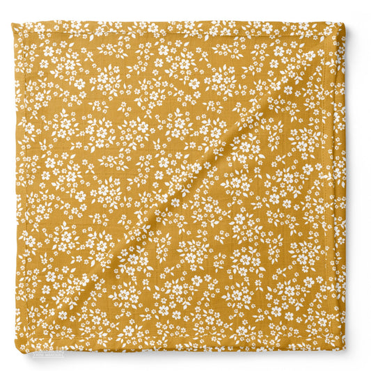 Muslin Swaddle – Whimsy Floral Mustard