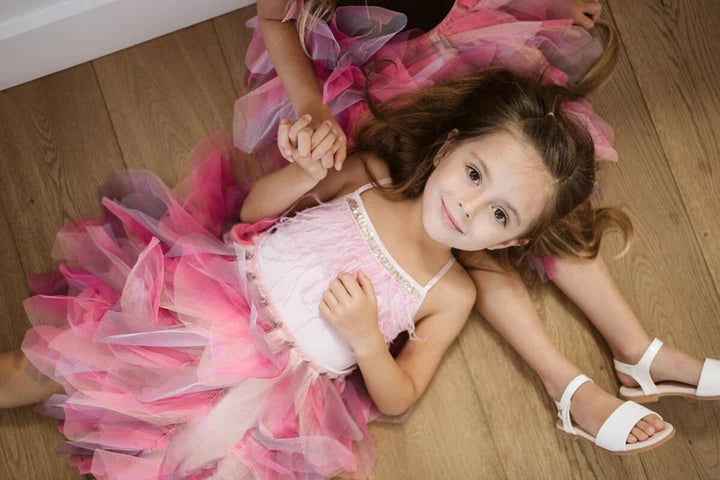Purple Fur Wave Tutu Dress