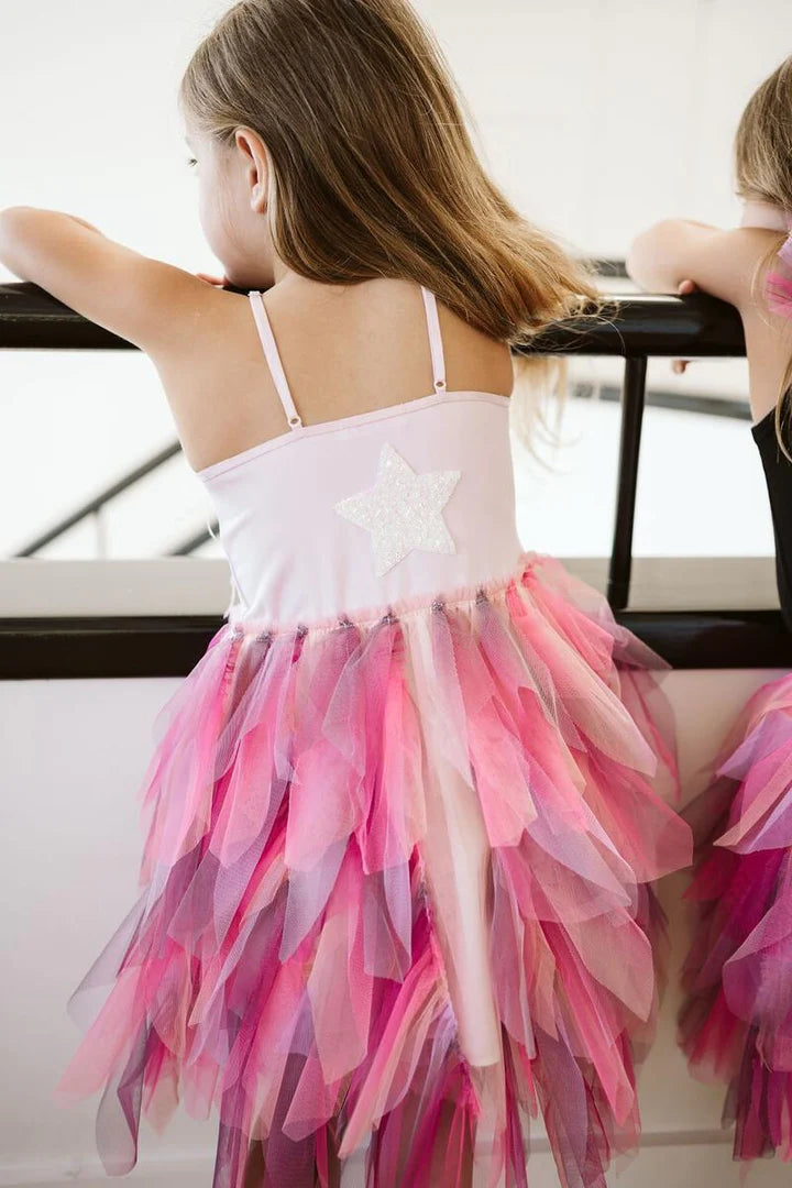 Purple Fur Wave Tutu Dress