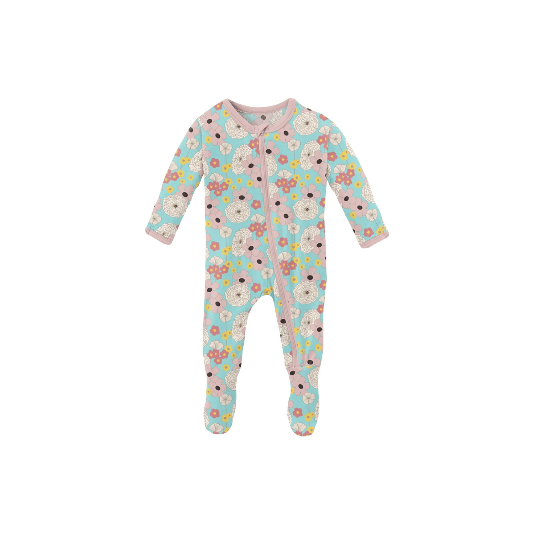 KKP Ruff Zip Footie - Flower Power