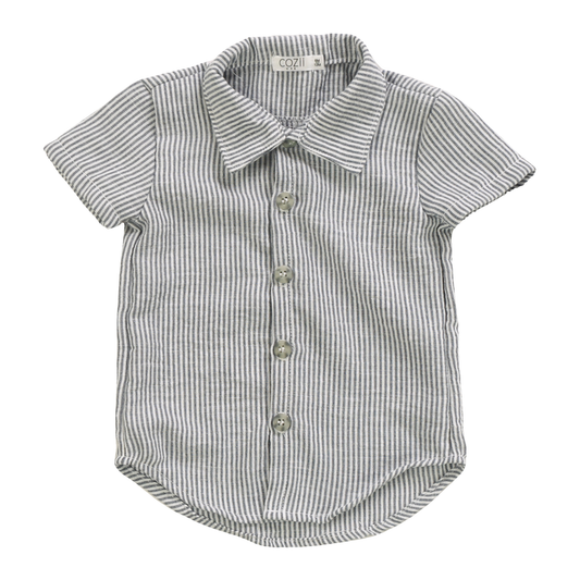 Button Shirt - Mini Denim Stripe