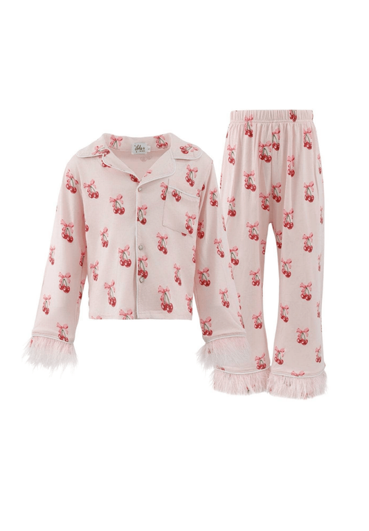 Cherry Bows PJ Feather Set