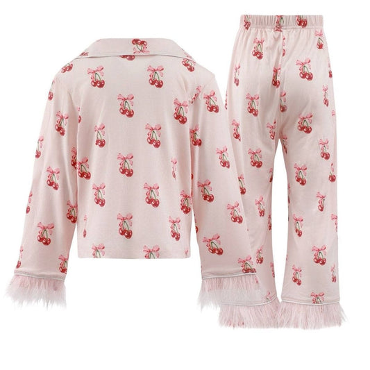 Cherry Bows PJ Feather Set