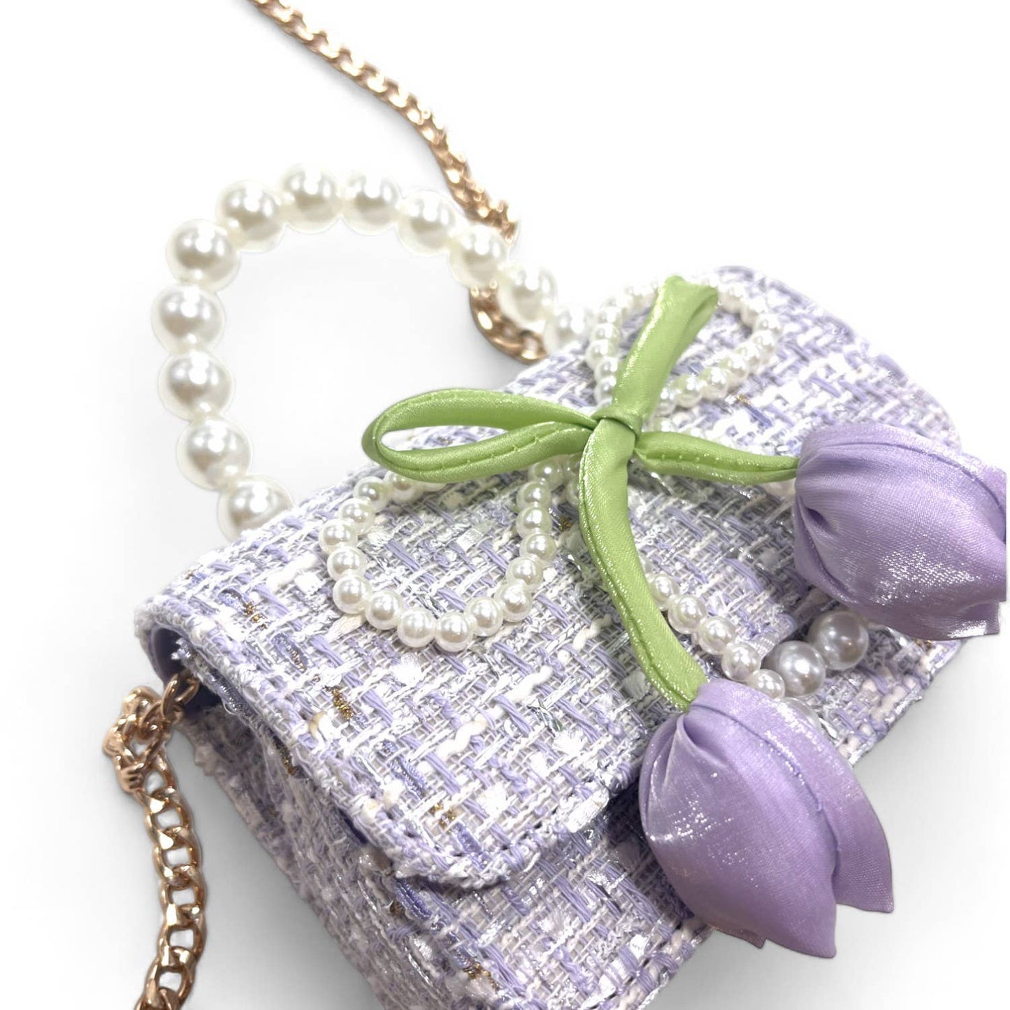 Lily & Bow Tweed Purse- Purple