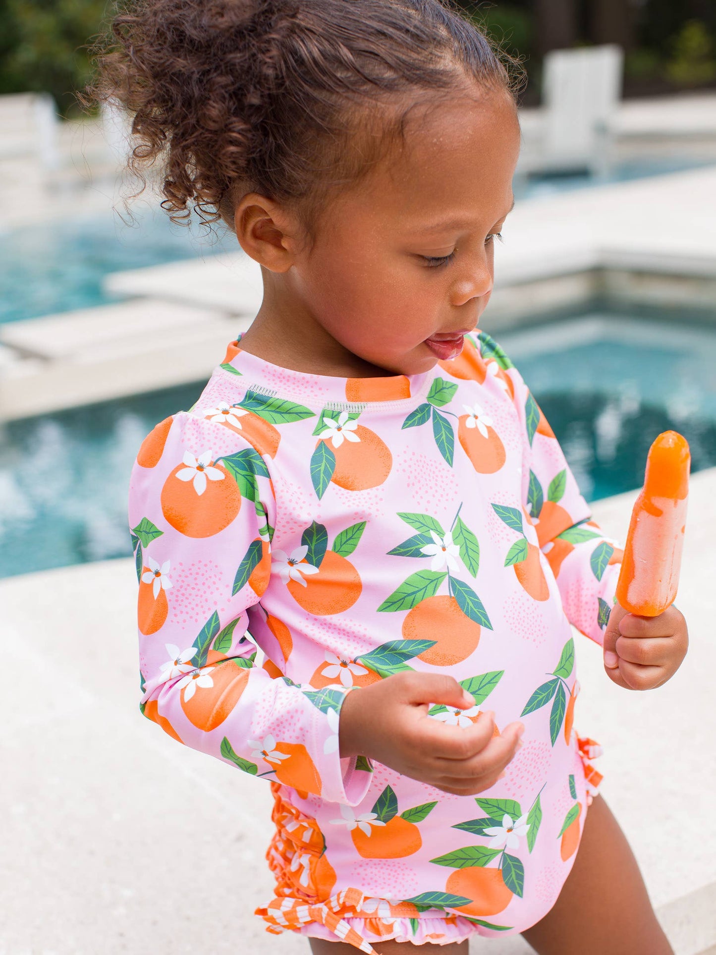 Orange You The Sweetest LS  Rash Guard Swim