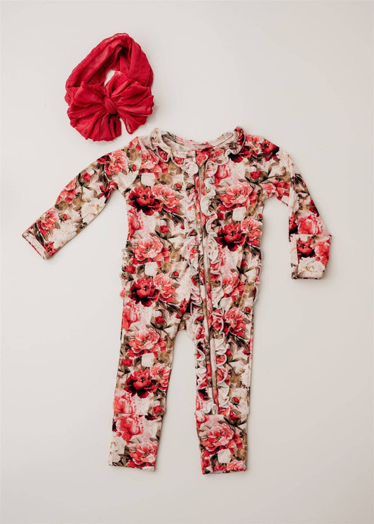 Crimson Bloom Footies