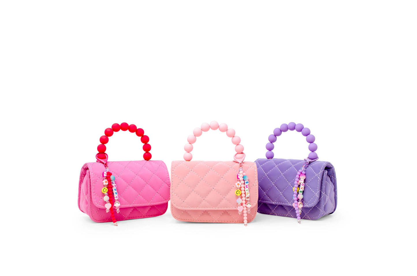 Pearl Handle Charm Handbag- Purple
