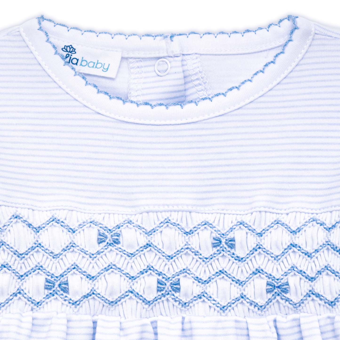 Jacob Smocked Footie - Lt Blue