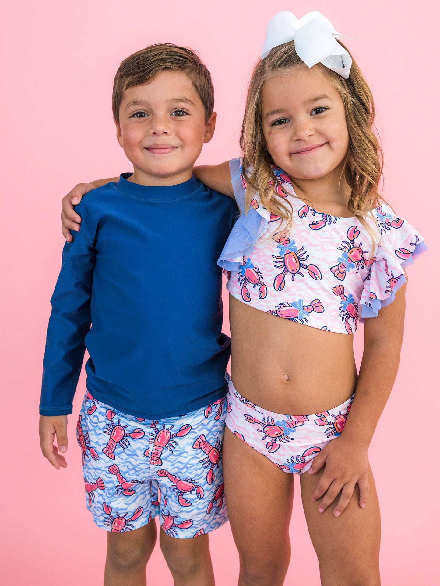 Blue Lobster Swim Trunks