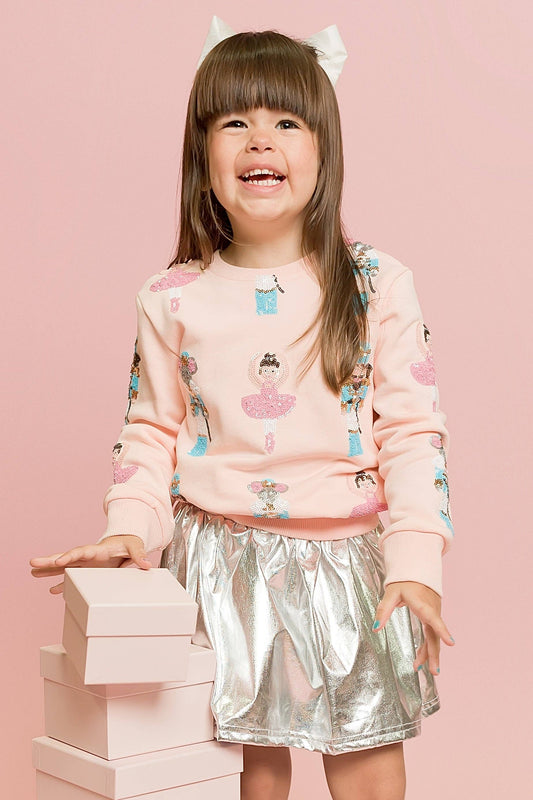 Nutcracker Ballet Sequin Sweatshirt - Blush