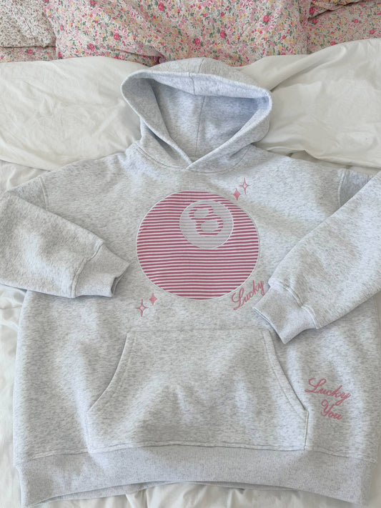 8 Ball Embroider Hoodie - Heather Gray