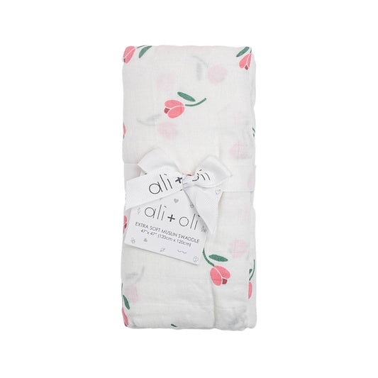 Muslin Swaddle Blanket - Tulip