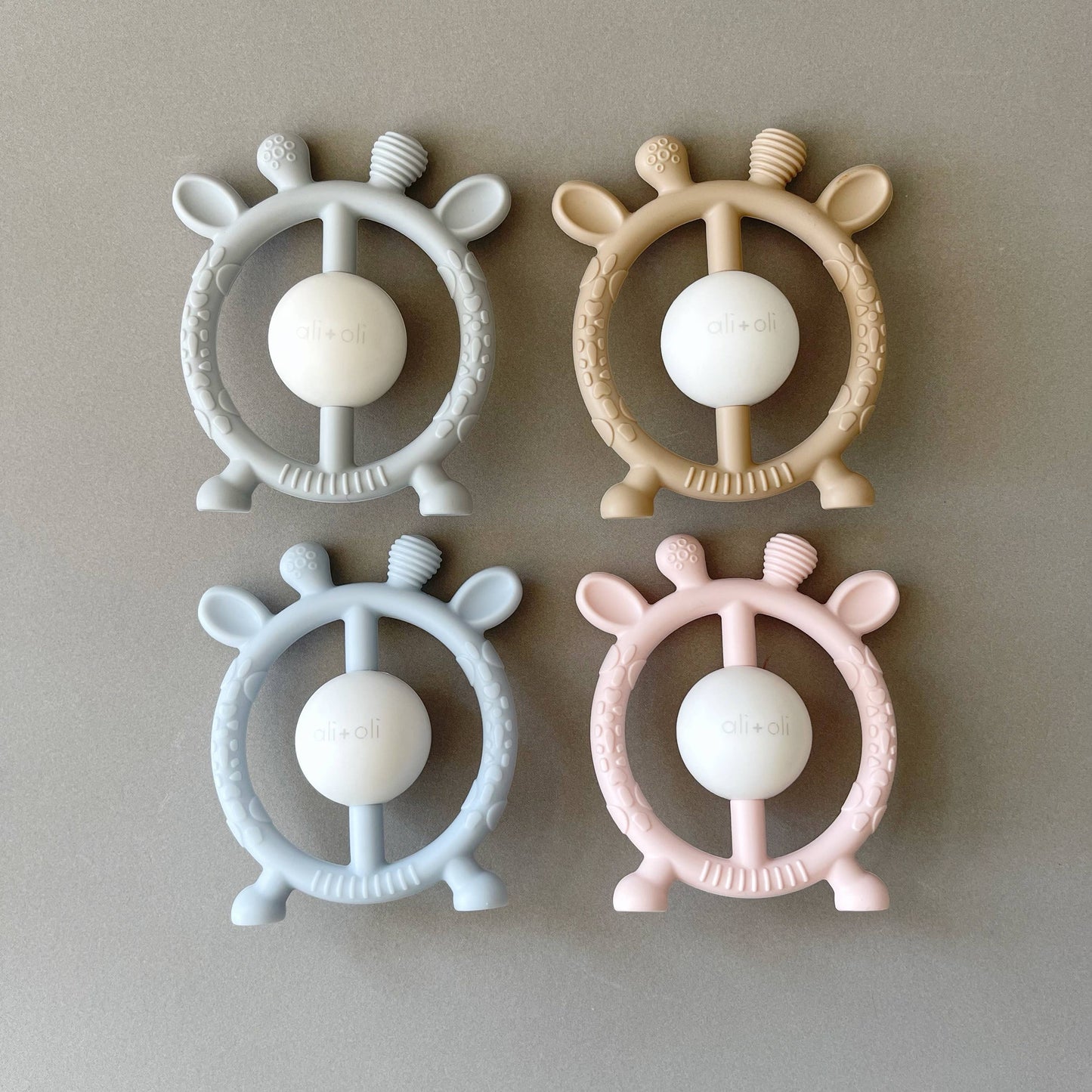 Giraffe Teether & Rattle - Taupe