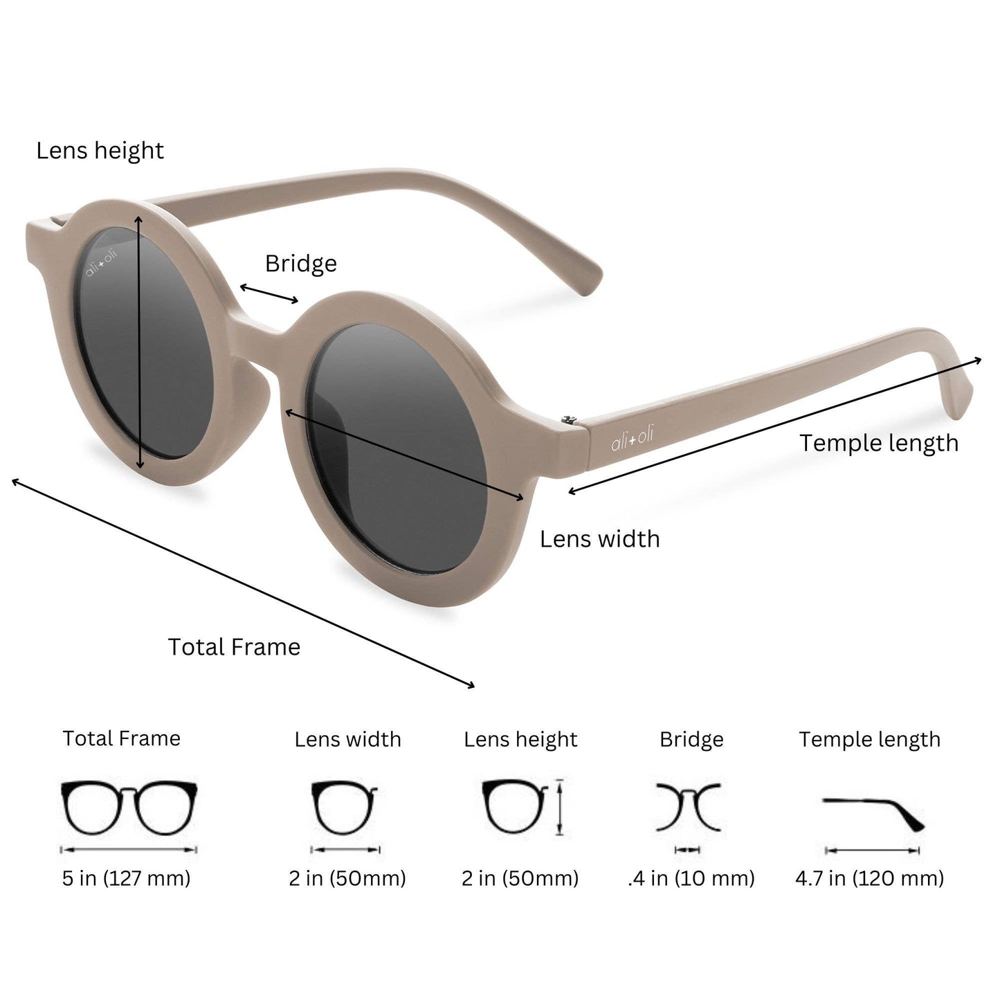 Kids Sunglasses Round - Taupe