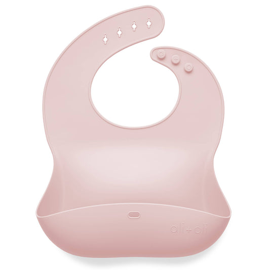 Silicone Baby Bib Roll Up - True Pink