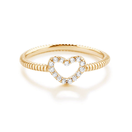 14k Gold-Plated Open Heart Baby Ring Clear