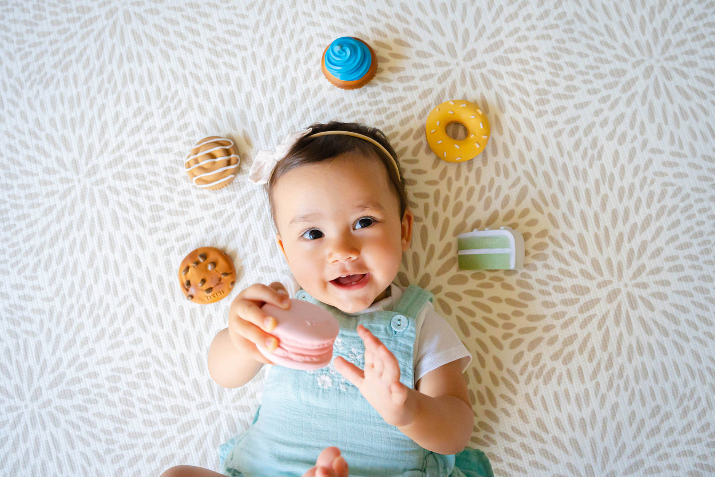 Donut - Rubber Teether, Rattle & Pretend Play