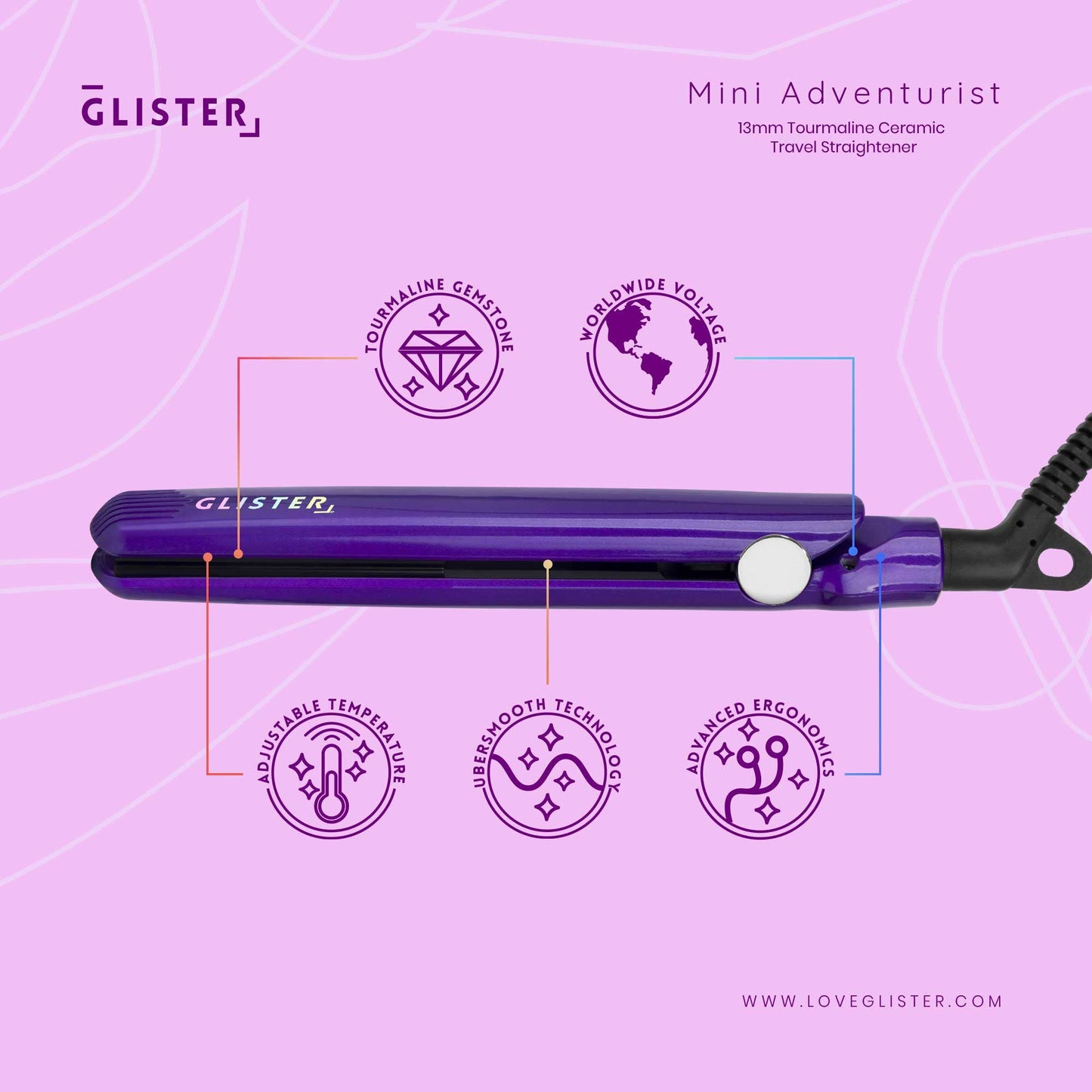 Mini Adventurist Flat Iron - Ultraviolet Purple