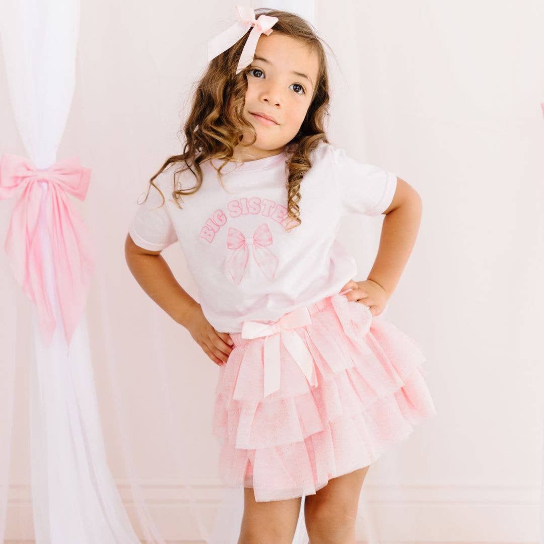 Big Sister Bow T-Shirt - Pink