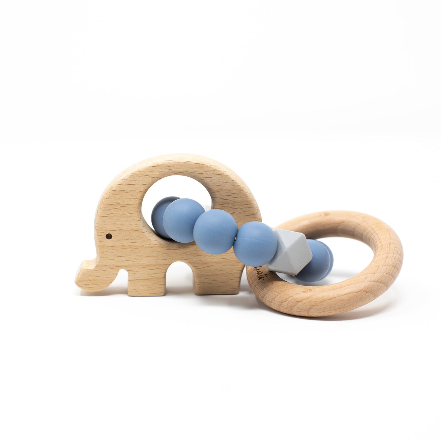 Elephant Teething Rattle- Slate