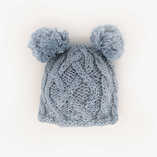 Newborn Pom Pom Beanie- Chambray