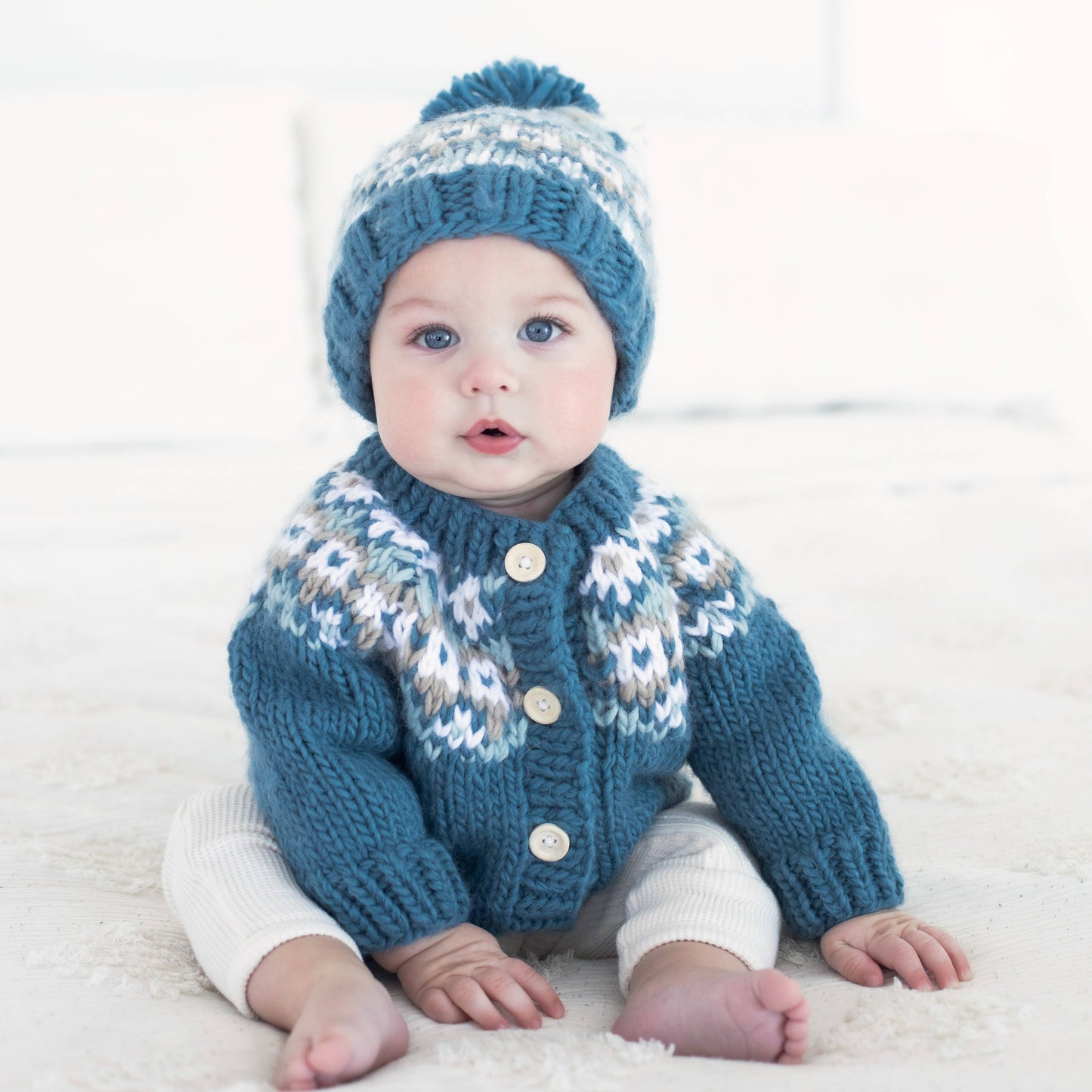 Fairisle Slate Beanie Hat