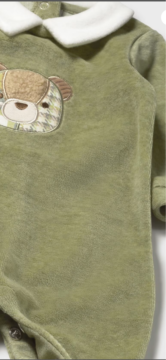 Velour Onesie- Green 2716