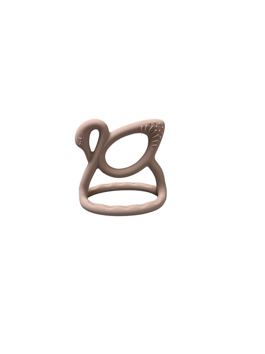 Swan Teether- Adobe Rose