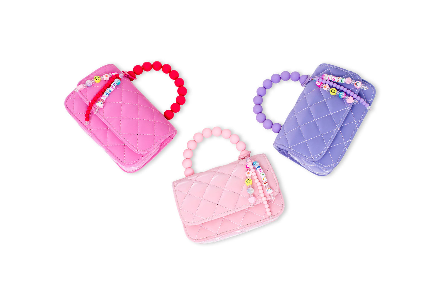 Pearl Handle Charm Handbag- Purple